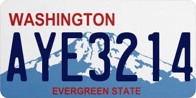 WA license plate AYE3214