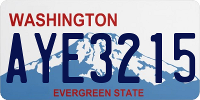 WA license plate AYE3215