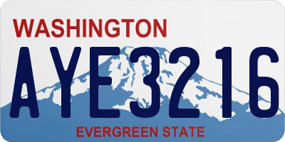 WA license plate AYE3216
