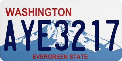 WA license plate AYE3217