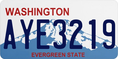 WA license plate AYE3219