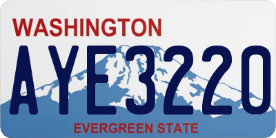 WA license plate AYE3220