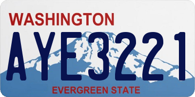 WA license plate AYE3221