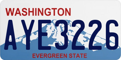 WA license plate AYE3226