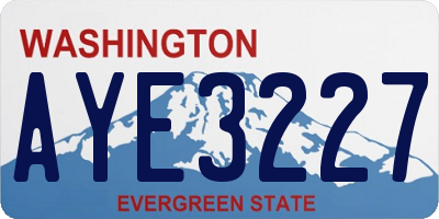 WA license plate AYE3227