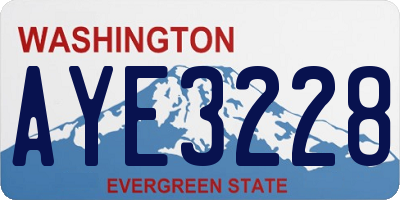 WA license plate AYE3228