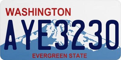 WA license plate AYE3230