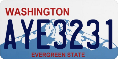 WA license plate AYE3231