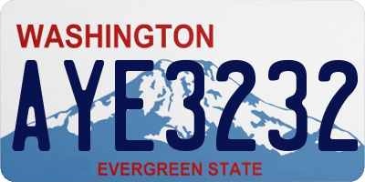 WA license plate AYE3232