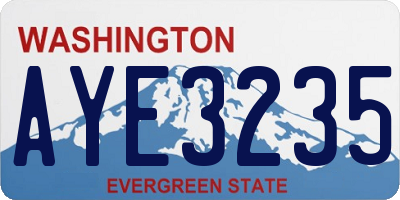 WA license plate AYE3235