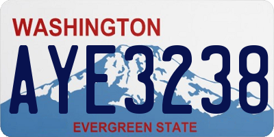 WA license plate AYE3238