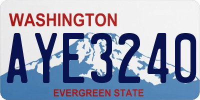 WA license plate AYE3240