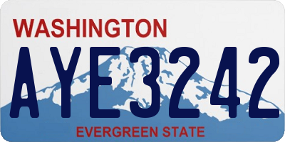 WA license plate AYE3242