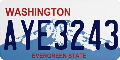 WA license plate AYE3243