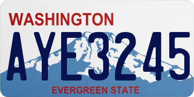 WA license plate AYE3245