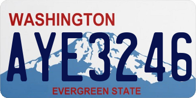 WA license plate AYE3246