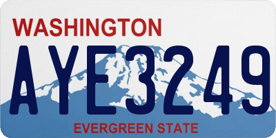 WA license plate AYE3249