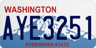WA license plate AYE3251