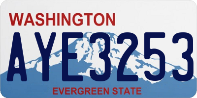 WA license plate AYE3253