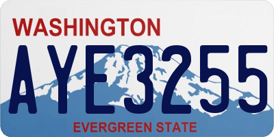 WA license plate AYE3255