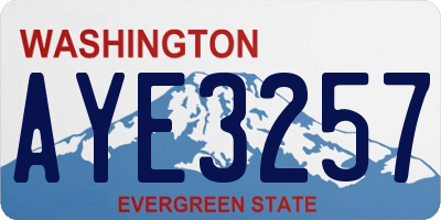 WA license plate AYE3257