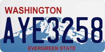 WA license plate AYE3258