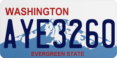WA license plate AYE3260