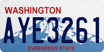 WA license plate AYE3261