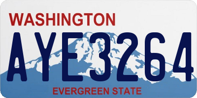 WA license plate AYE3264