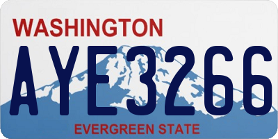WA license plate AYE3266