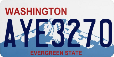 WA license plate AYE3270