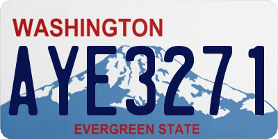 WA license plate AYE3271