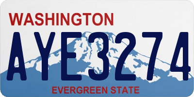 WA license plate AYE3274
