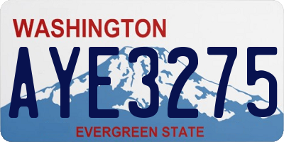 WA license plate AYE3275