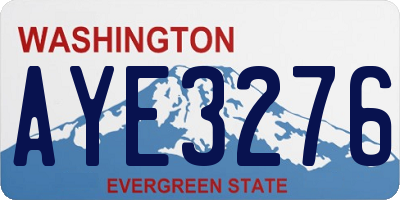 WA license plate AYE3276