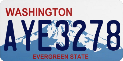 WA license plate AYE3278