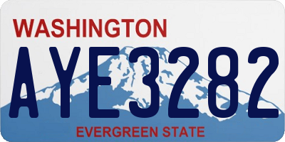 WA license plate AYE3282