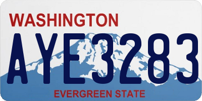 WA license plate AYE3283