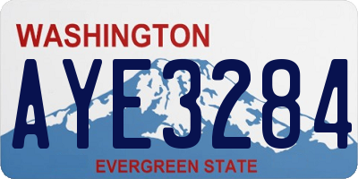WA license plate AYE3284