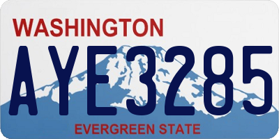 WA license plate AYE3285