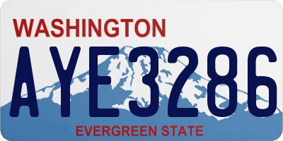WA license plate AYE3286