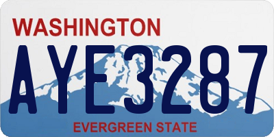 WA license plate AYE3287