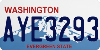 WA license plate AYE3293