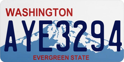 WA license plate AYE3294