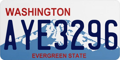 WA license plate AYE3296