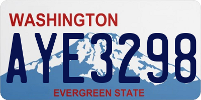 WA license plate AYE3298