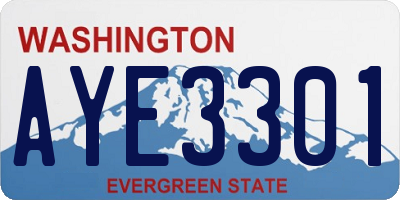WA license plate AYE3301