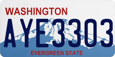 WA license plate AYE3303