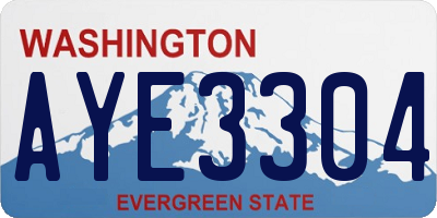 WA license plate AYE3304