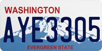 WA license plate AYE3305